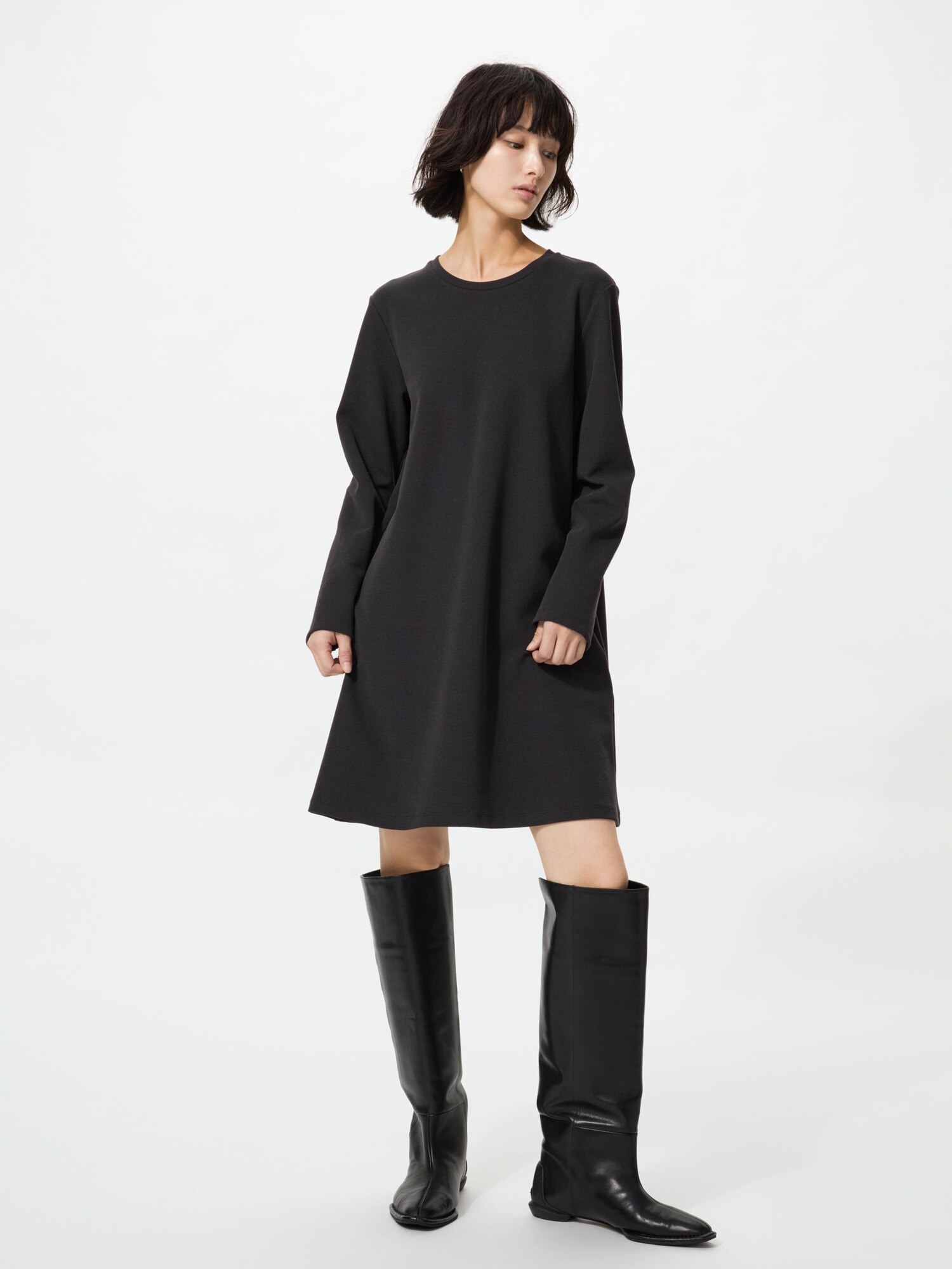 UNIQLO Women's Jersey Dress, Black, Medium