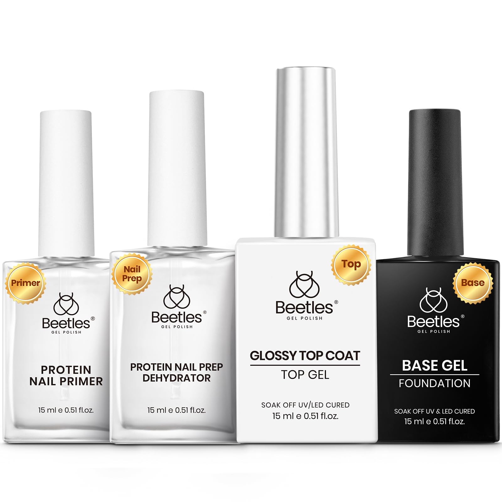 Beetles Pcs ml Gel Base and Top Coat Set with Protein Nail