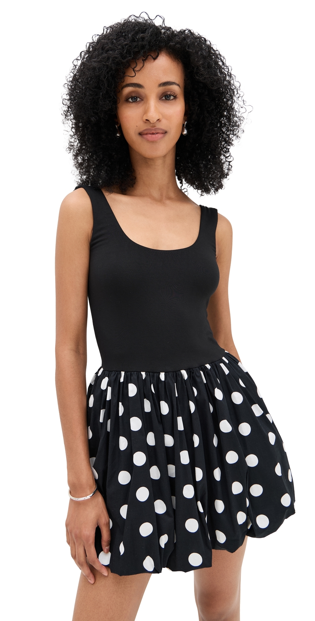 LE BOP Piper Combo Dress BlackPolka Dot