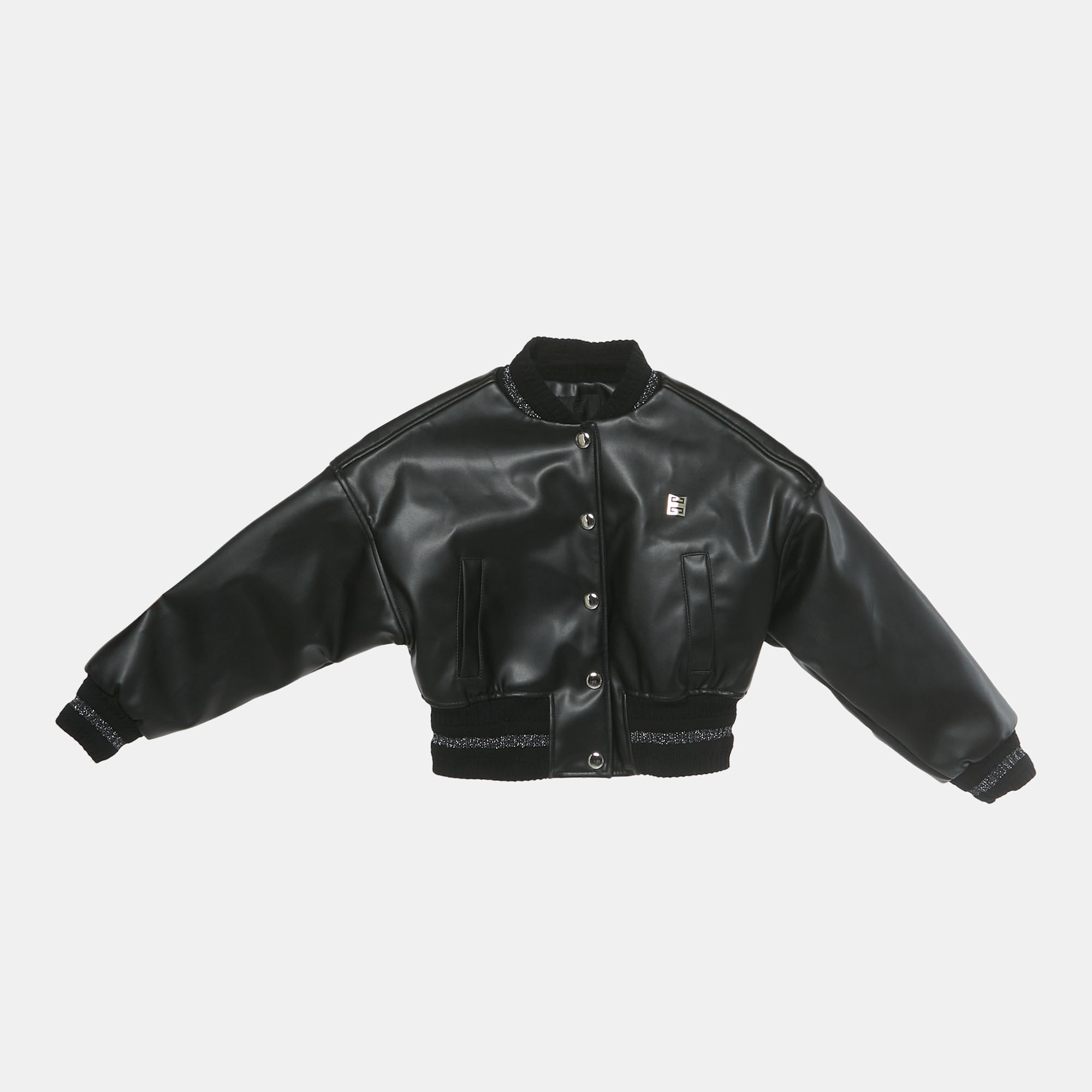 Givenchy Kids Logo Embroidered Faux Leather Bomber Jacket Yrs