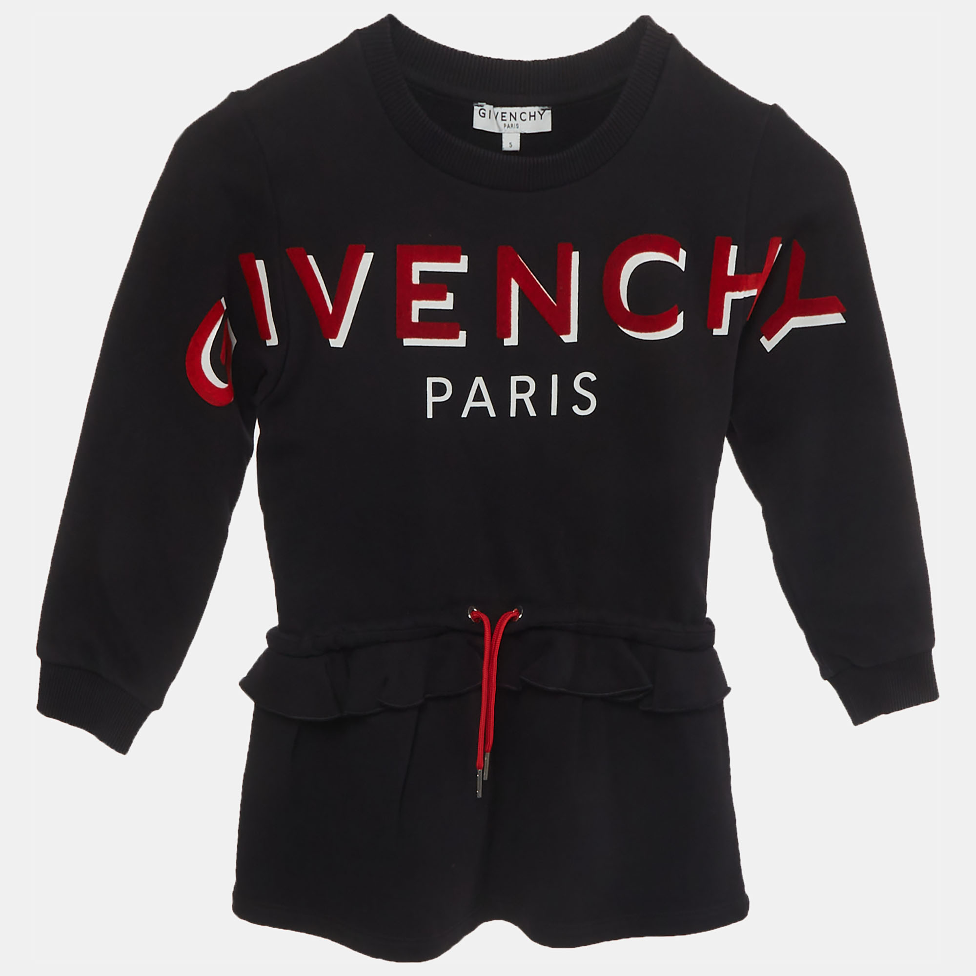 Givenchy Kids Black Logo Graphic Jersey Dress Yrs
