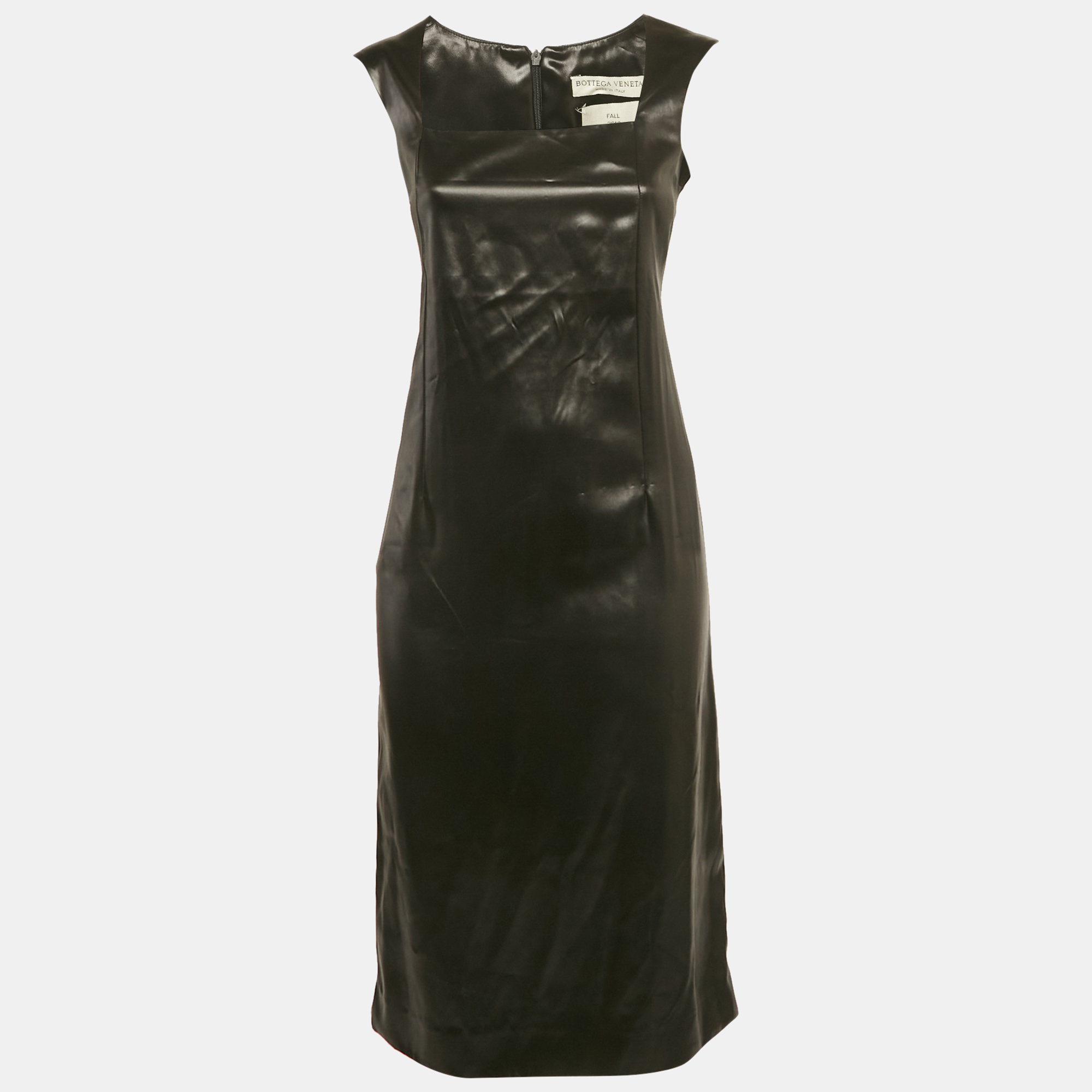Bottega Veneta Black Leather Tank Dress