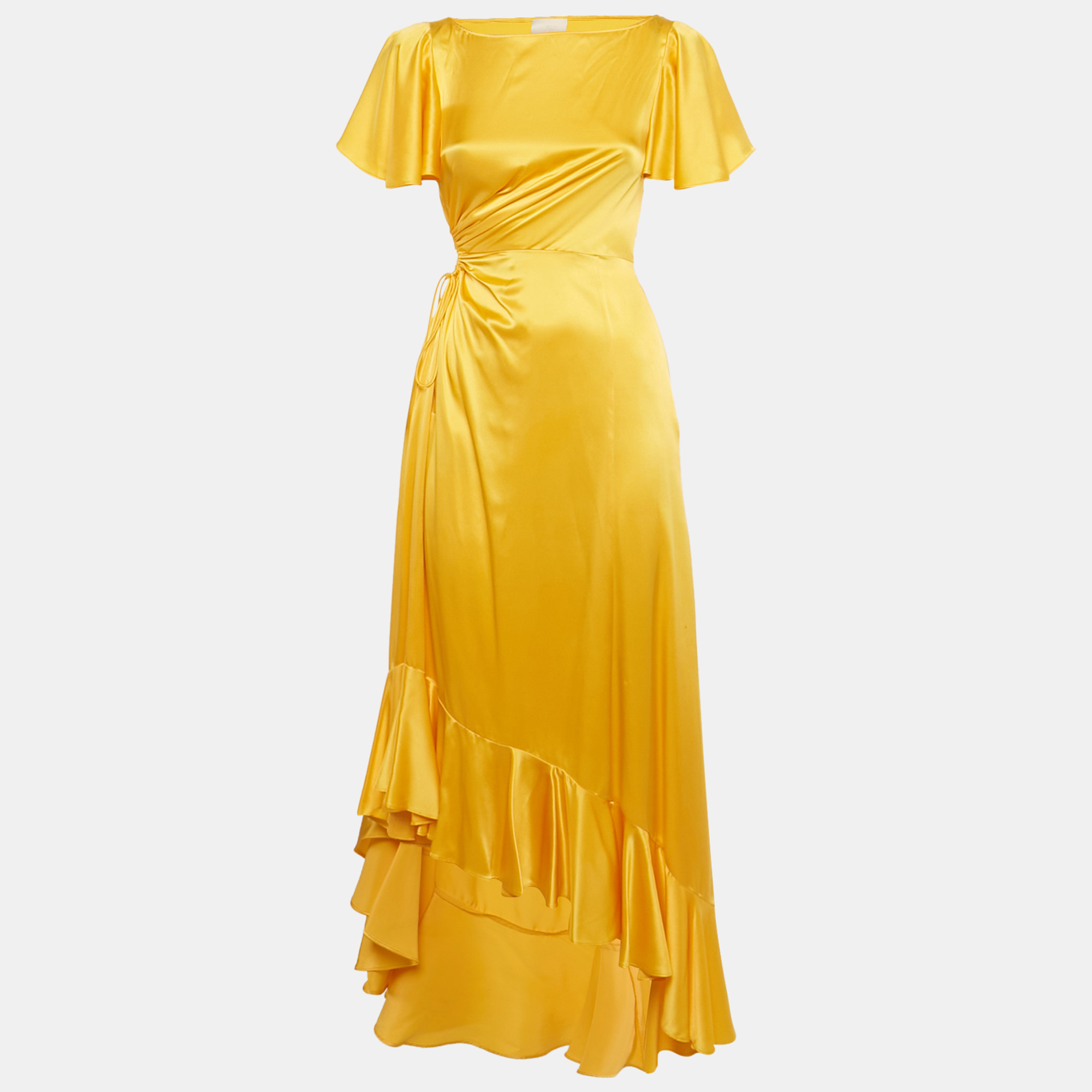 Cinq a sept Silk Cut -Out Asymmetric Midi Dress X