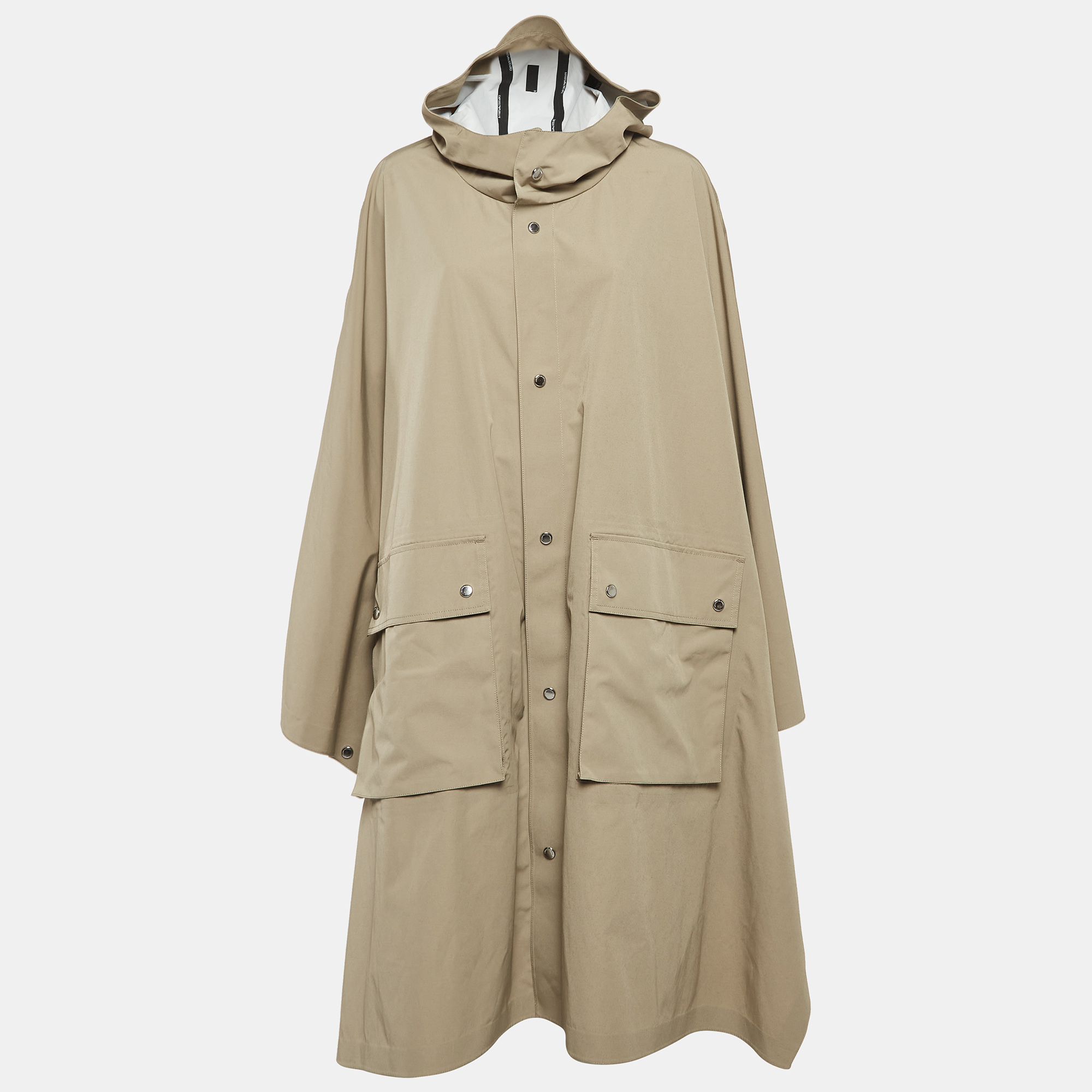 Emporio Armani Khaki Green Hooded Trench Coat