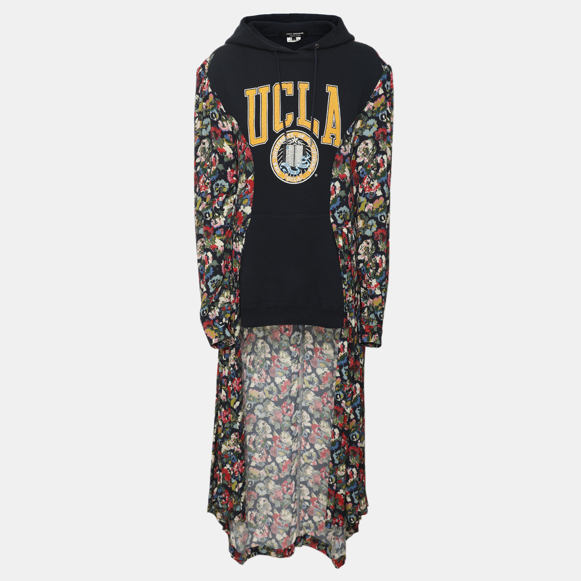 Junya Watanabe Comme des Garçons Multicolor Jersey and Crepe Hoodie Dress