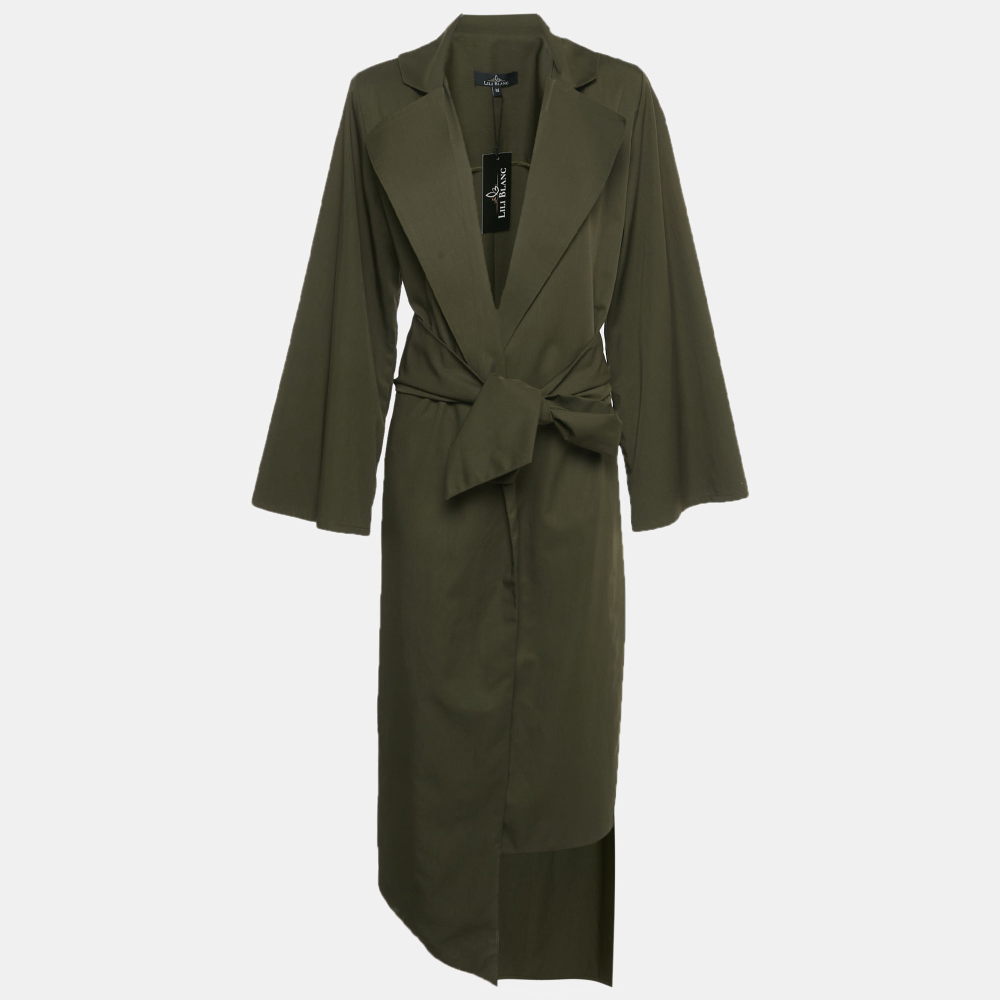 Lili Blanc Green Gabardine Belted Coat