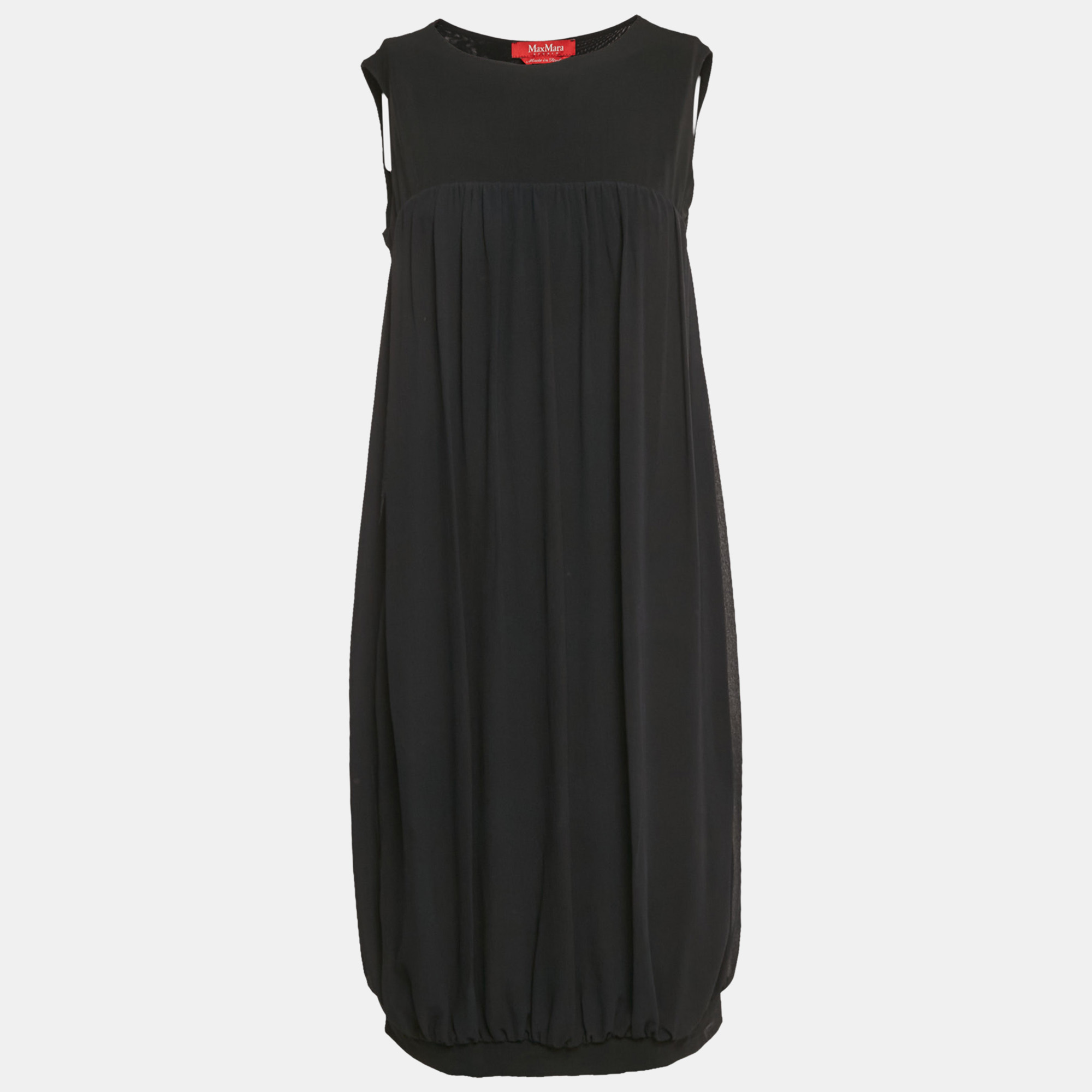 Max Mara Studio Navy Blue Crepe Short Dress