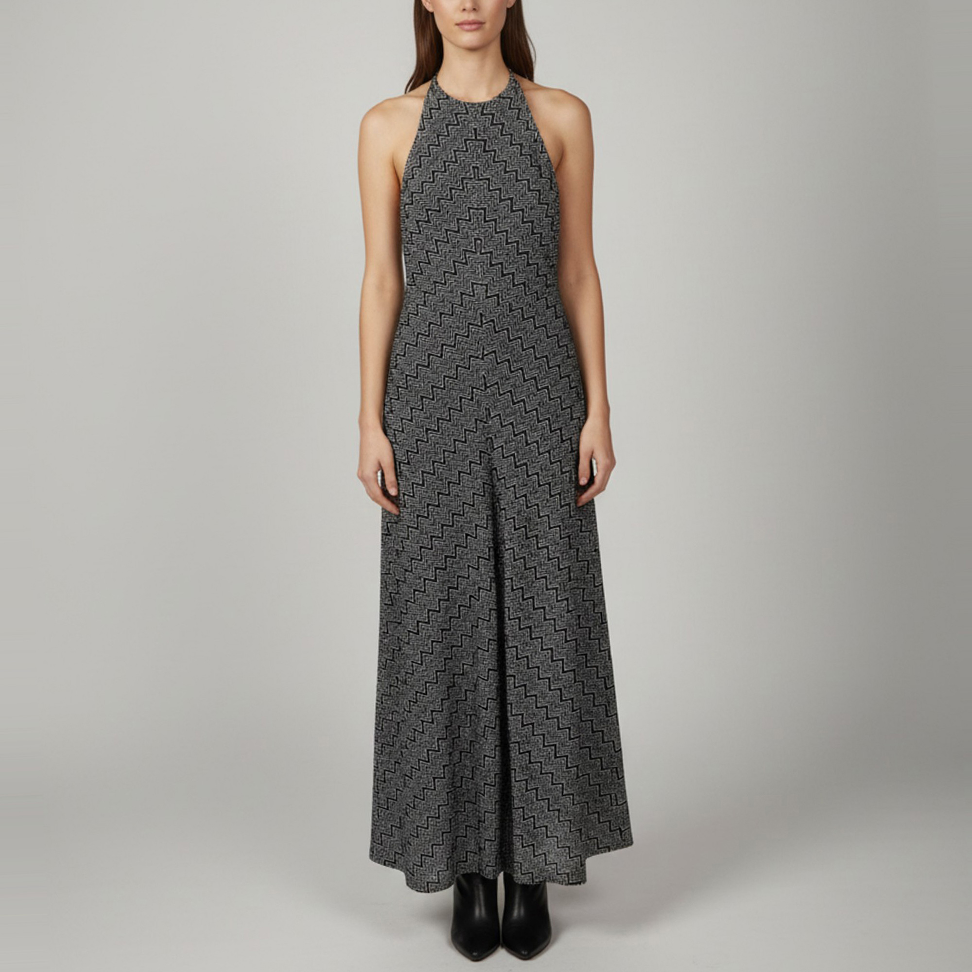 Missoni Black Lurex Knit Halter Backless Dress