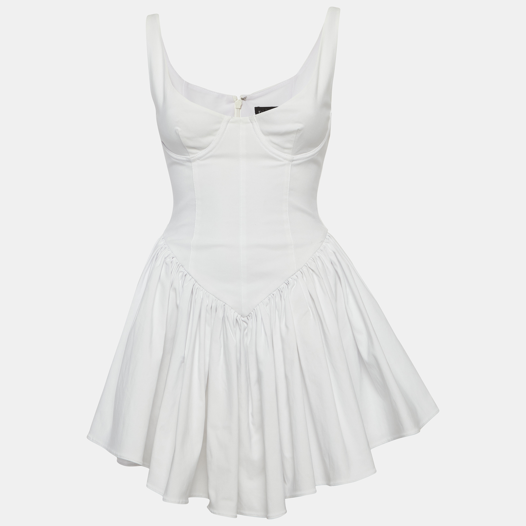 NBD White Stretch Crepe Corset Mini Dress