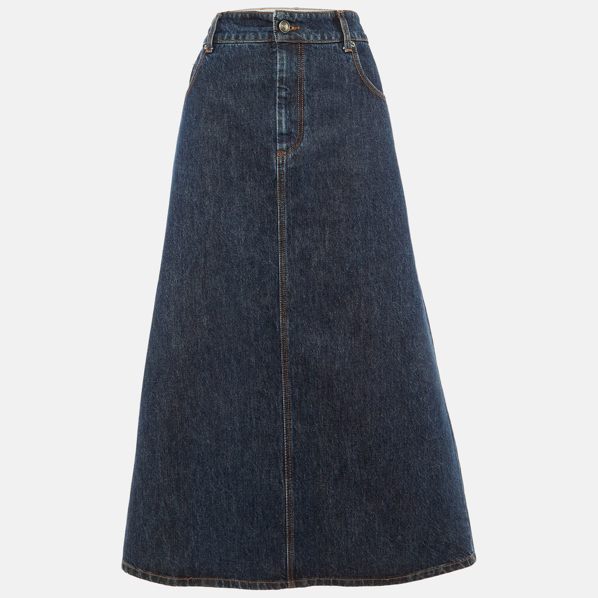 Sportmax Blue Denim Long Skirt