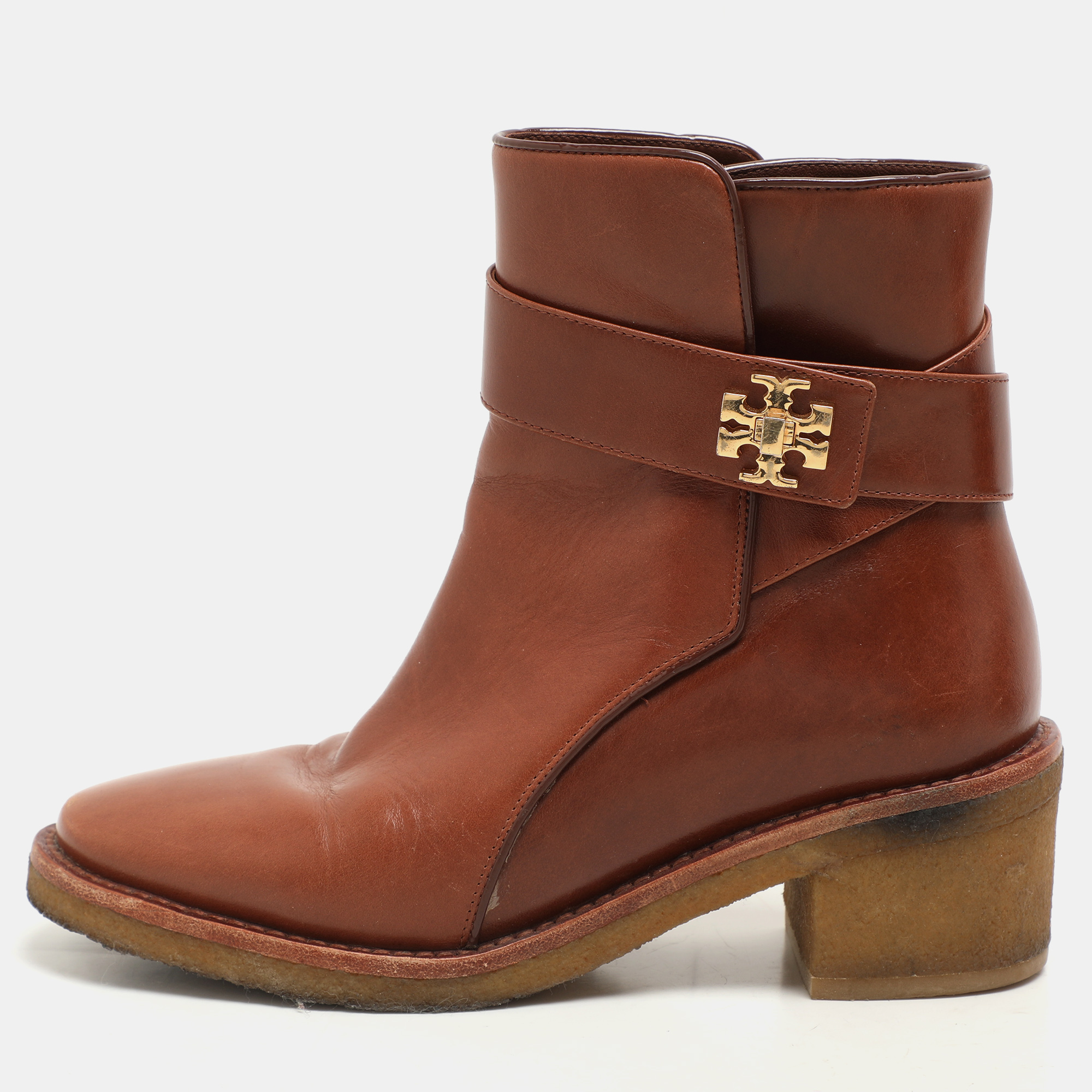 Tory Burch Tan Leather Ankle Length Boots