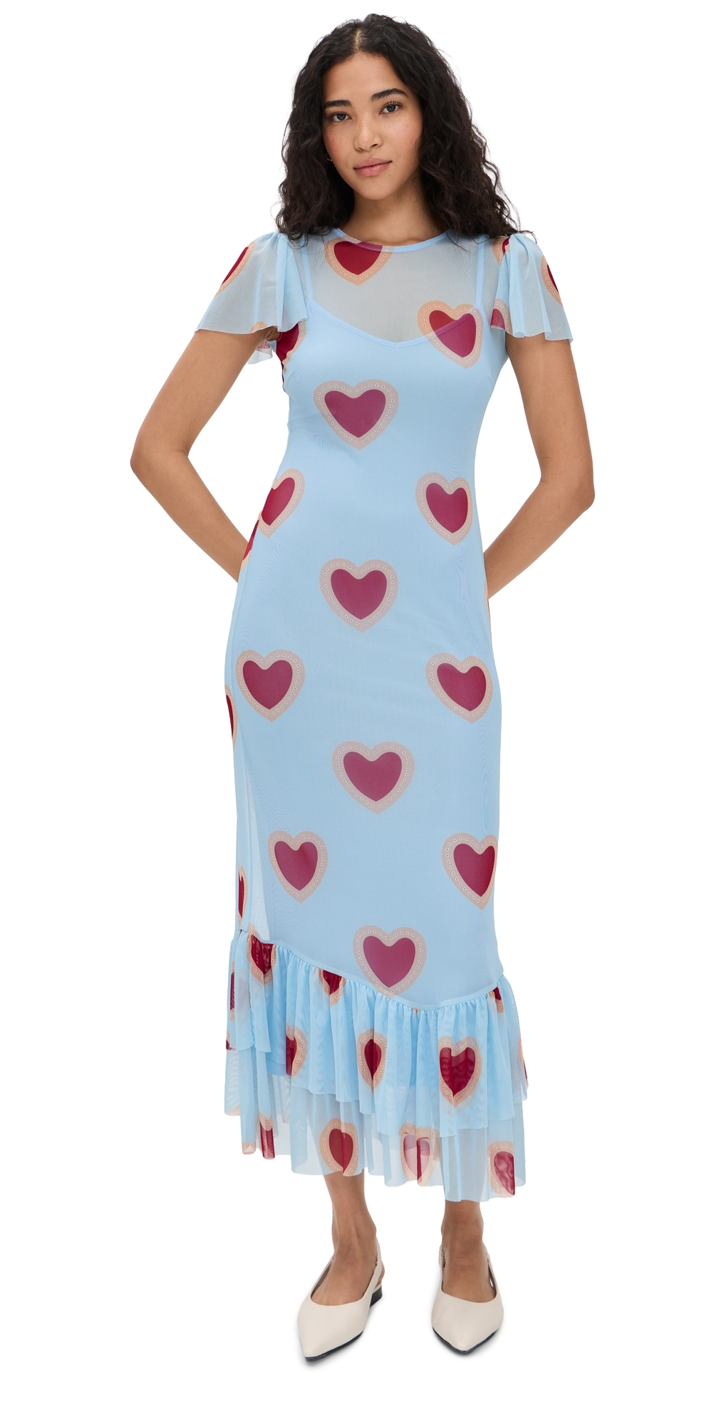 Never Fully Dressed Katie Heart Mesh Dress Blue