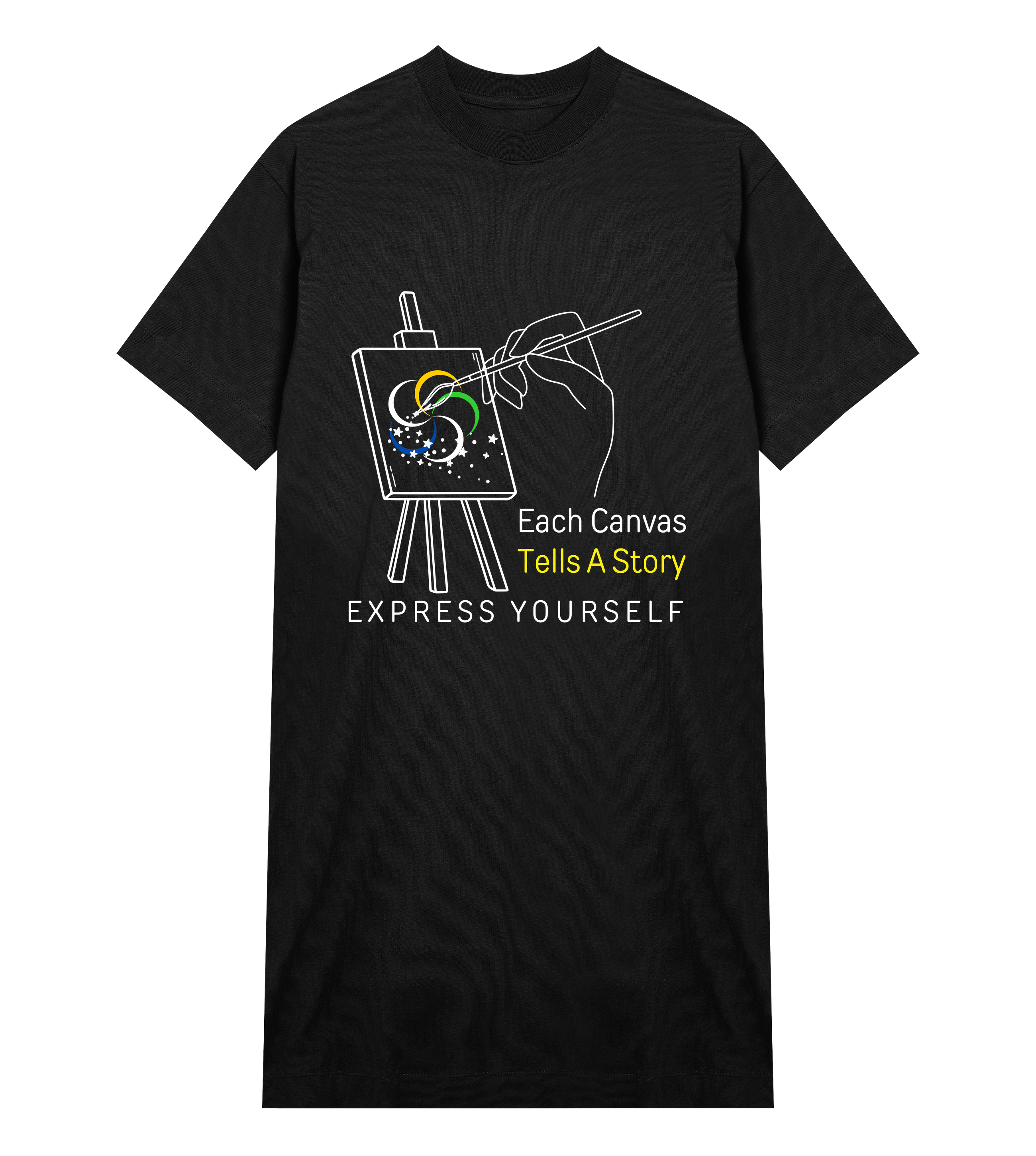 Bold Strokes Tee Dress - Off black women