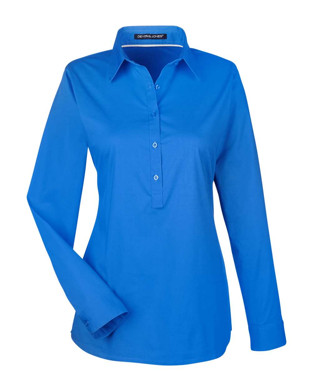Devon & Jones - DPW - Women's Perfect Fit Half - Placket Tunic Dress Shirt - French Blue -