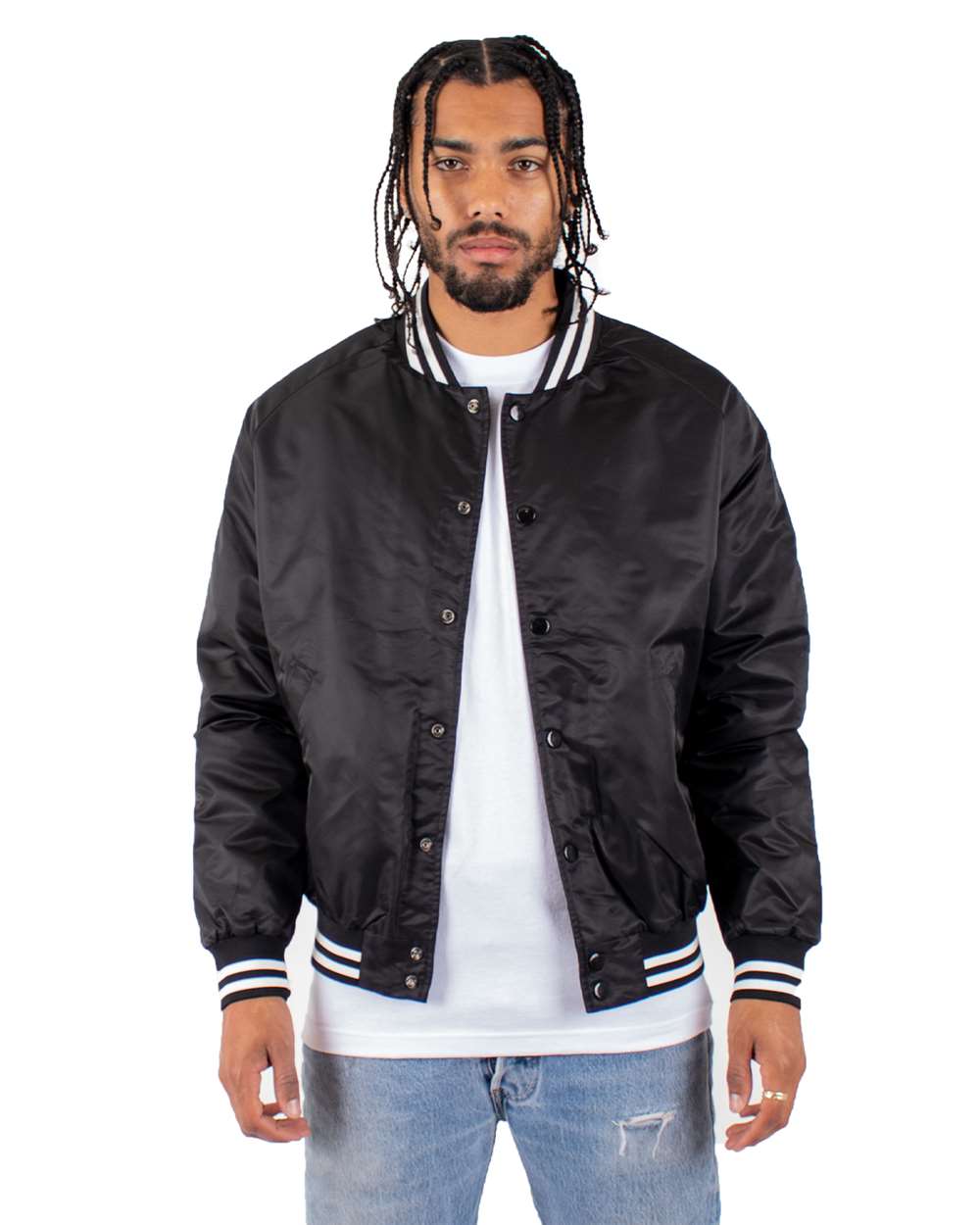 Shaka Wear - SHVBJ - Varsity Bomber Jacket - Black