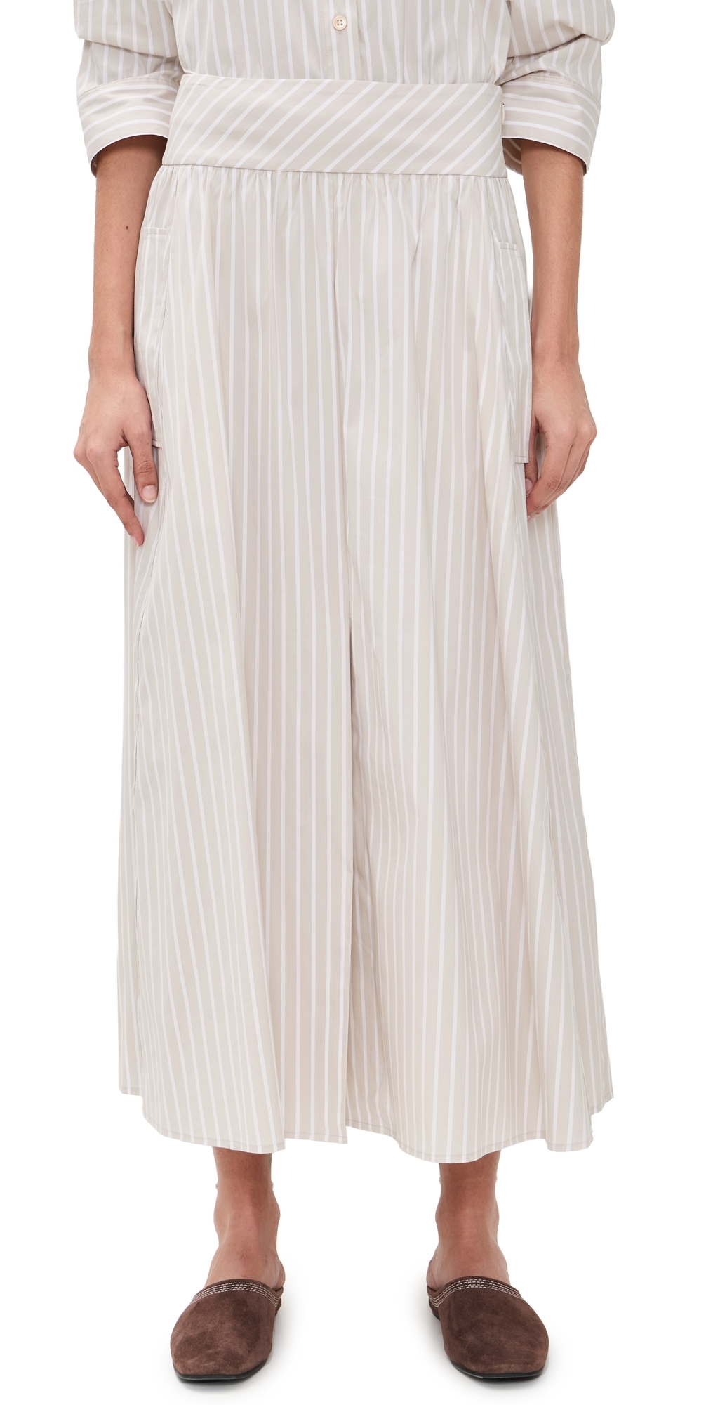 Theory A-Line Stripe Skirt Sand Multi