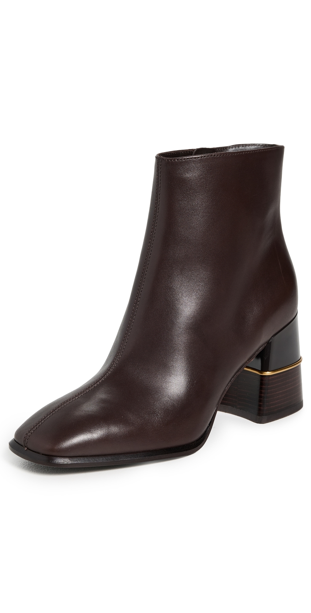 Tory Burch Leather Ankle Boots mm Chocolate Brown