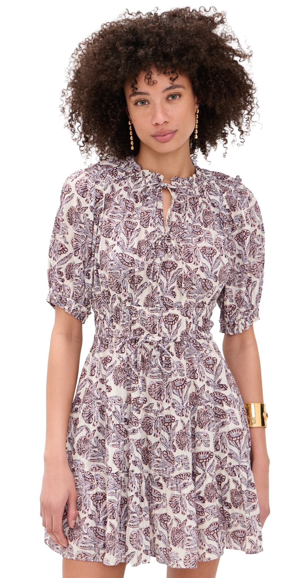 Ulla Johnson Soffia Short Sleeve Mini Dress Meadow