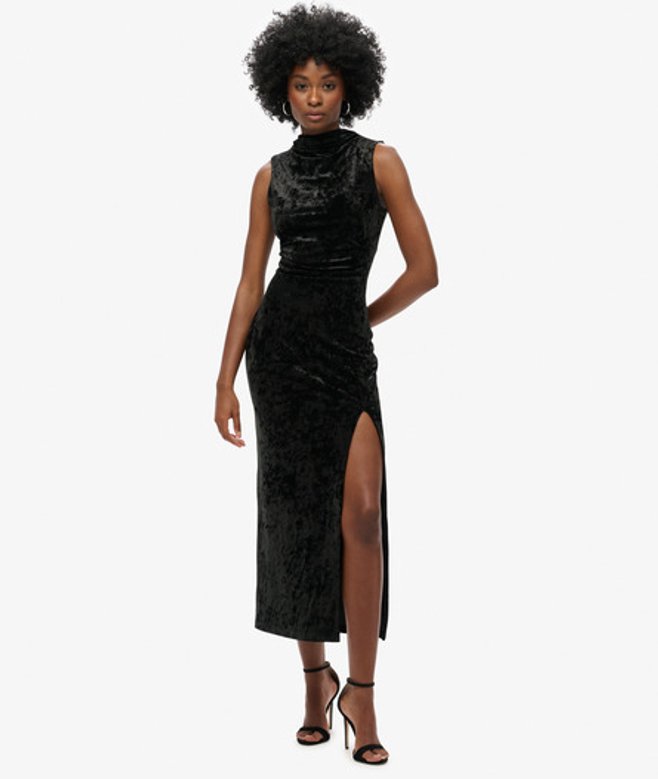 Superdry Women's Women's Velvet Maxi Dress Black