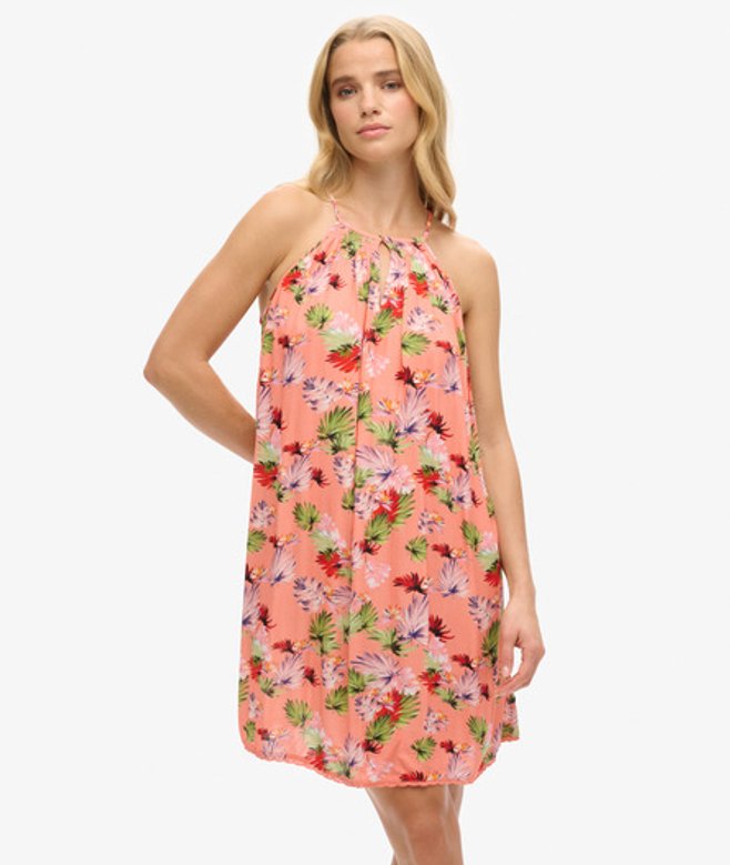 Superdry Women's Women's Beach Cami Dress Pink Pink Hawaiian
