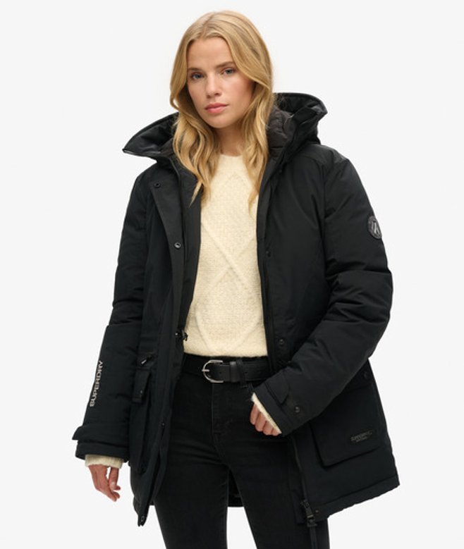 Superdry Women's City Padded Parka Coat Black