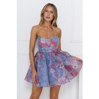 Flirt Alert Strapless Mini Dress Blue