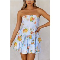 Simply Perfect Strapless Mini Dress Blue