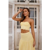 Little Details Strapless Crop Top Yellow