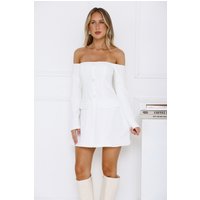 Captivating Girl Off Shoulder Mini Dress White