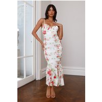 Cocktails On Arrival Mesh Midi Dress White