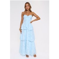 Frost Flare Strapless Maxi Dress Blue