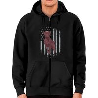 Chocolate Lab American Flag Brown Labrador Retriever Zip Hoodie