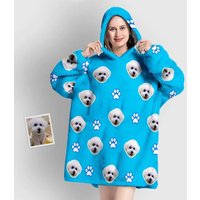 Personalized Oversized Hoodie Blanket With Pet Photo