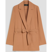 Fluid blazer with leather belt