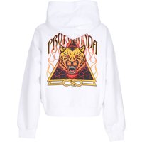 Women's Lightweight Cropped Hoodie W Triangle Bengala Crop Top Hoodie White