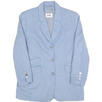 JOBIS Womens Blue Wool Button Jacket M Blazer Classic Tailored