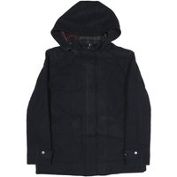 TOMMY HILFIGER Womens Black Hooded Jacket L Polyester Zip Plain Classic Coat