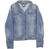 TOMMY HILFIGER Womens Blue Denim Jacket L Cotton Button Closure Classic Fit
