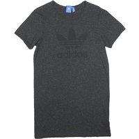 ADIDAS Womens Black Cotton Blend Shirt Plain Short Sleeve Mini Dress