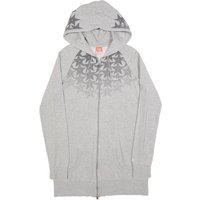 NIKE Womens Grey Cotton Blend Hoodie Dress Star Print Zip Casual Comfortable