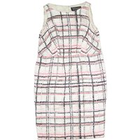 MAX MARA Womens White & Pink Checked Sleeveless Knee Length Dress Polyester