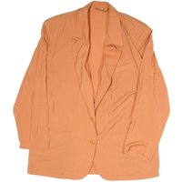 Womens Orange Plain Blazer Jacket L Polyester Blend Button Casual Tailored