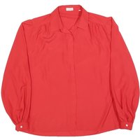 G PATRICK Womens Red Long Sleeve Shirt Collar Blouse L Classic Lightweight