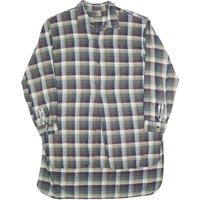 Womens Blue Green Cream Plaid Shirt Dress Cotton Blend Long Sleeve Casual