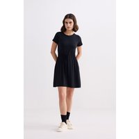 Drawstring Short shirt Dress in Black