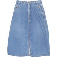 TRES JOLIE Womens A-Line Skirt Blue Midi Denim