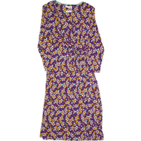 WHITE STUFF Womens Fit & Flare Dress Purple Crazy Pattern Midi