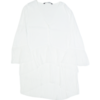 ZARA WOMAN Womens Day Dress White Long Sleeve Knee Length