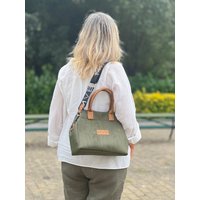Mini Tote Handcraft Bag green cork
