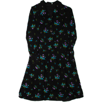 Womens Day Dress Black Floral Long Sleeve Knee Length